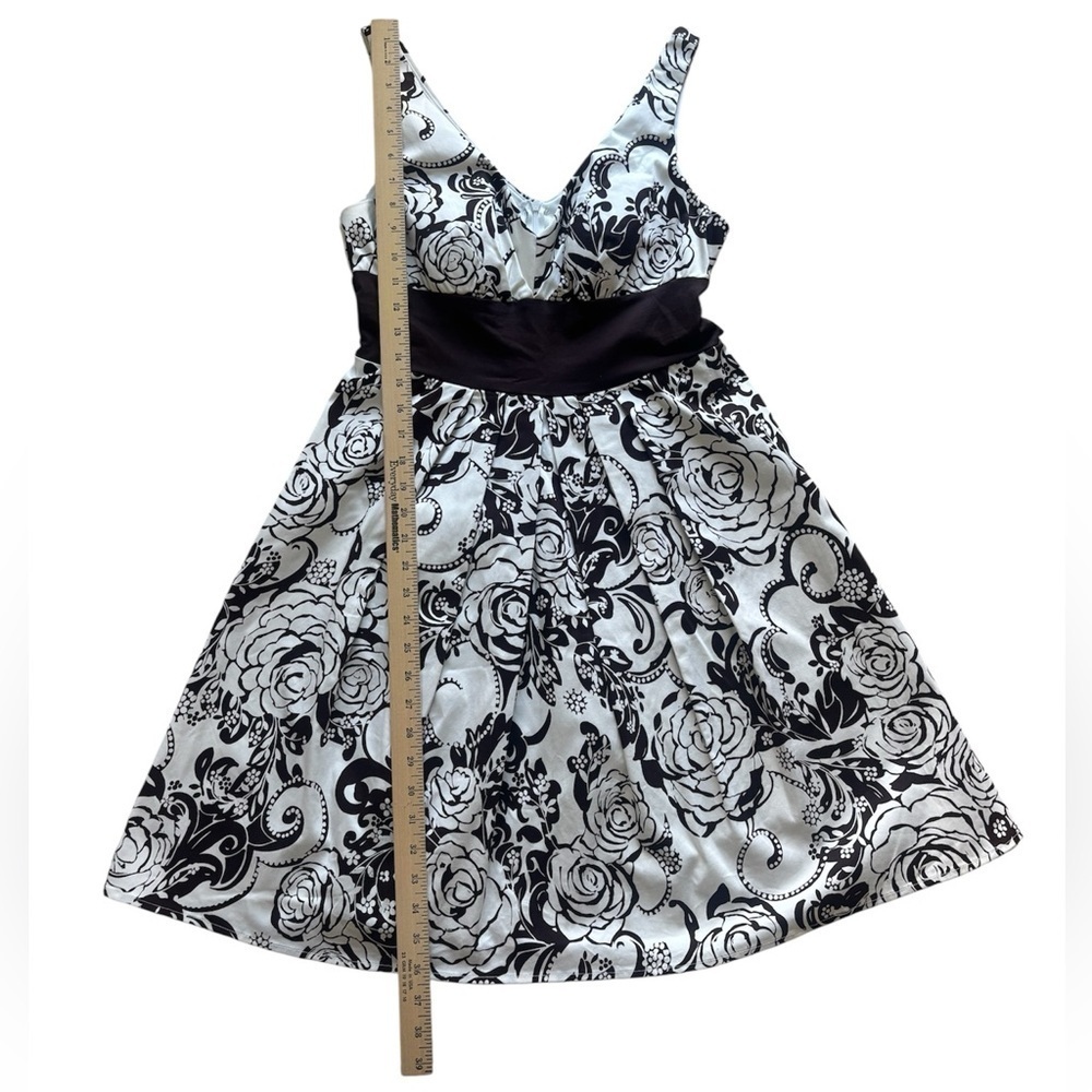 B. Smart Y2K Whimsigoth Babydoll Rose Floral Fit & Flare Midi Cocktail Dress 14 - Picture 5 of 8